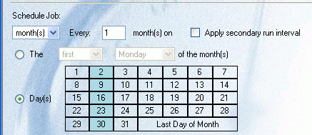 Schedule Job pane