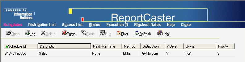 ReportCaster HTML User Interface