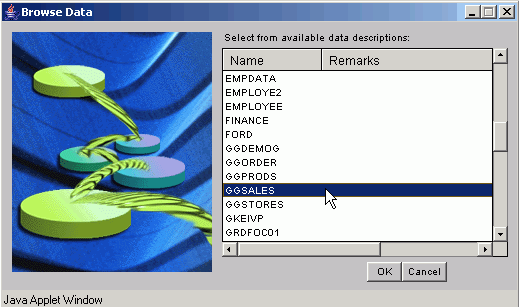 Browse Data dialog box