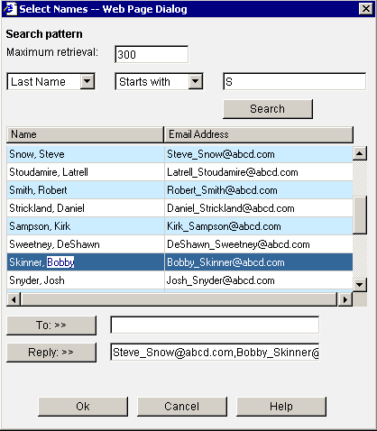 Address Search pane