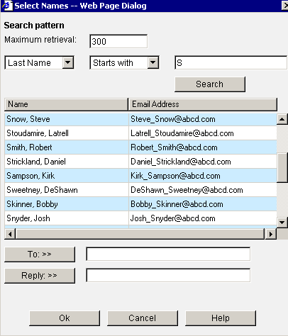 Address Search pane