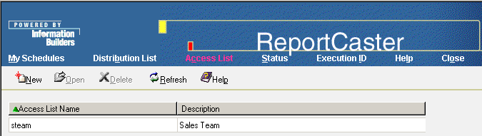 Access List window