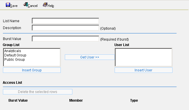 expanded Access List window