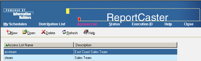 Access List window