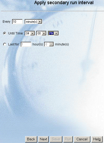Apply secondary run interval window